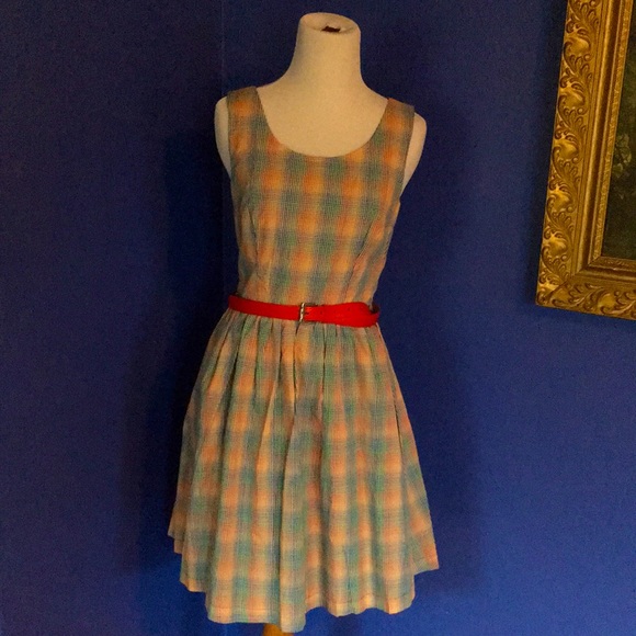 Modcloth retro rainbow plaid tartan cotton summer day dress 🌈 - Picture 5 of 17